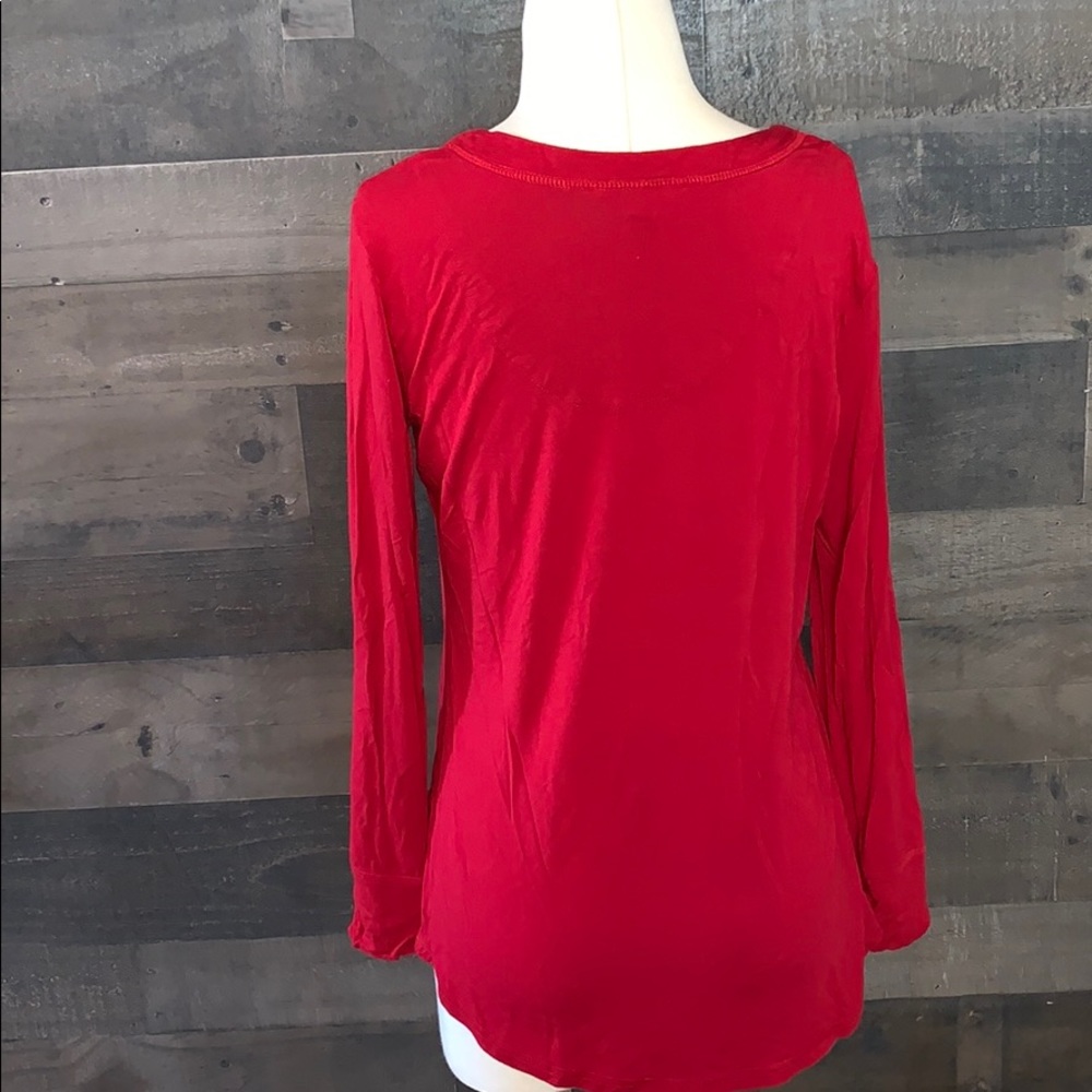 Soma Red Peasant Sleeve Top - Picture 5 of 7